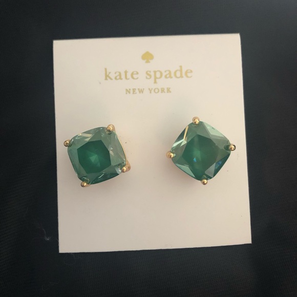 kate spade Jewelry - Emerald Green Kate Spade studded earrings! NEW!